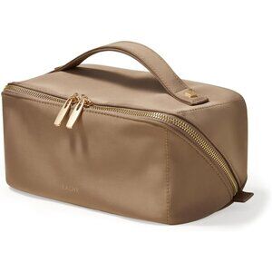 Women IE-Brown Large Capacity Cosmetic Travel Makeup Waterproof Portable Bag